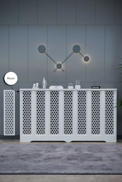 BAGAX Bodrum Model, Beyaz Renk,iç Ölçü 136 Cm Dış Ölçü 140 Cm Petek Kaplama, Dresuar ürün görseli