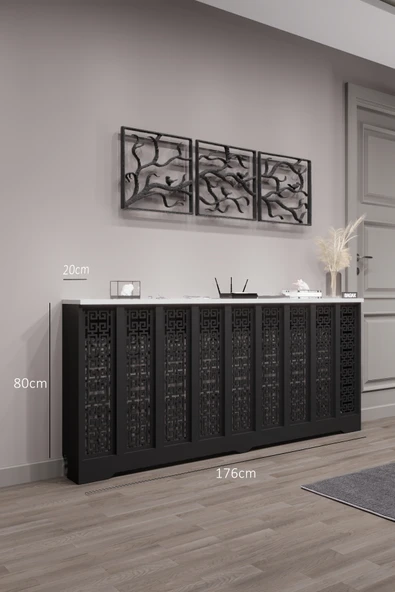 BAGAX Karatay Model, Siyah Üstü Beyaz Renk,iç Ölçü 176 Cm Dış Ölçü 180 Cm Petek Kaplama, Dresuar ürün görseli