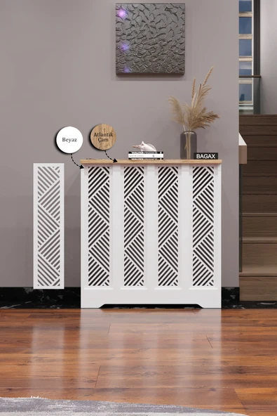 BAGAX Gordion Model, Beyaz Üstü Çam Renk,iç Ölçü 76 Cm Dış Ölçü 80 Cm Petek Kaplama, Dresuar - Resim 2