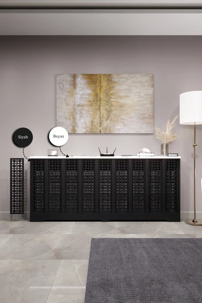 BAGAX Truva Model, Siyah Üstü Beyaz Renk,iç Ölçü 176 Cm Dış Ölçü 180 Cm Petek Kaplama, Dresuar - Resim 2