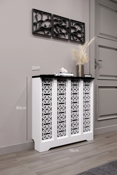 BAGAX Karatay Model, Beyaz Üstü Siyah Renk,iç Ölçü 76 Cm Dış Ölçü 80 Cm Petek Kaplama, Dresuar ürün görseli