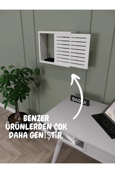 ENDLESS SHOPPİNG Çizgili Desen Modem/sigorta Saklama Kutusu, 40cm X 33cm - Resim 2