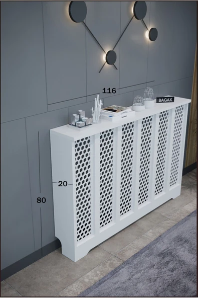 BAGAX Bodrum Model, Beyaz Renk,iç Ölçü 116 Cm Dış Ölçü 120 Cm Petek Kaplama, Dresuar - Resim 2