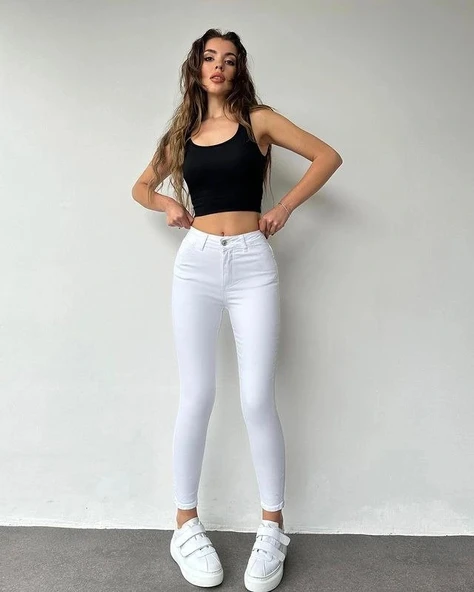 Gabardin Kumaş Yüksek Bel Pantolon 94cm bel36cm - Resim 5