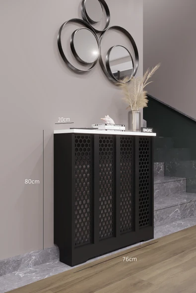 BAGAX Bodrum Model, Siyah Üstü Beyaz Renk,iç Ölçü 76 Cm Dış Ölçü 80 Cm Petek Kaplama, Dresuar ürün görseli