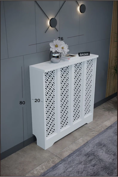 BAGAX Pera Model, Beyaz Renk,iç Ölçü 76 Cm Dış Ölçü 80 Cm Petek Kaplama, Dresuar - Resim 2