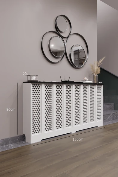 BAGAX Bodrum Model, Beyaz Üstü Siyah Renk,iç Ölçü 156 Cm Dış Ölçü 160 Cm Petek Kaplama, Dresuar ürün görseli