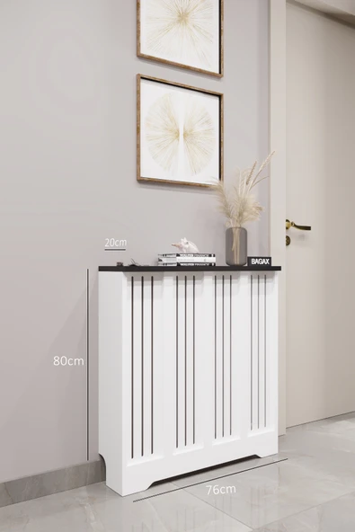 BAGAX Efes Model, Beyaz Üstü Siyah Renk,iç Ölçü 76 Cm Dış Ölçü 80 Cm Petek Kaplama, Dresuar ürün görseli