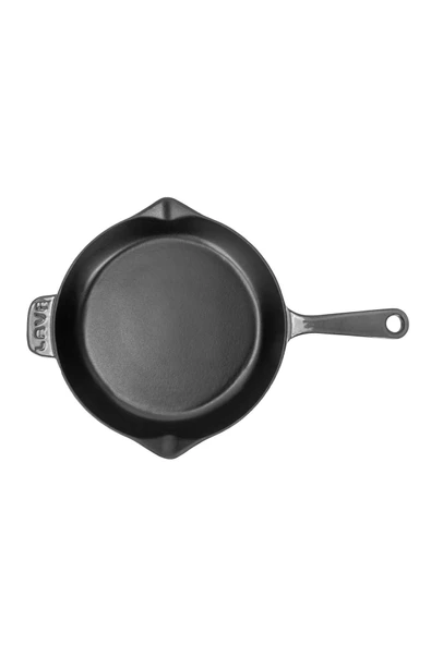 LAVA Döküm Yuvarlak Kızartma Tavası Döküm Demir Yekpare Saplı Premium Serisi28cm-LV Y TV 28 PR GR - Resim 3