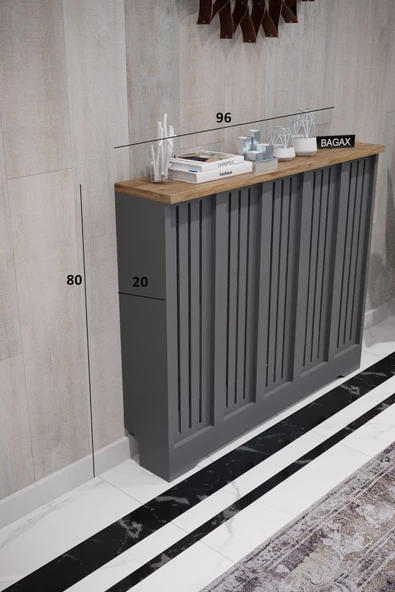 BAGAX Efes Model, Antrasit Üstü Çam Renk,iç Ölçü 96 Cm Dış Ölçü 100 Cm Petek Kaplama, Dresuar - Resim 2