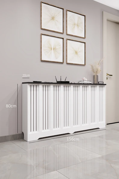 BAGAX Efes Model, Beyaz Üstü Siyah Renk,iç Ölçü 156 Cm Dış Ölçü 160 Cm Petek Kaplama, Dresuar ürün görseli