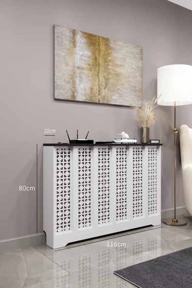 BAGAX Truva Model, Beyaz Üstü Siyah Renk,iç Ölçü 116 Cm Dış Ölçü 120 Cm Petek Kaplama, Dresuar - Resim 2