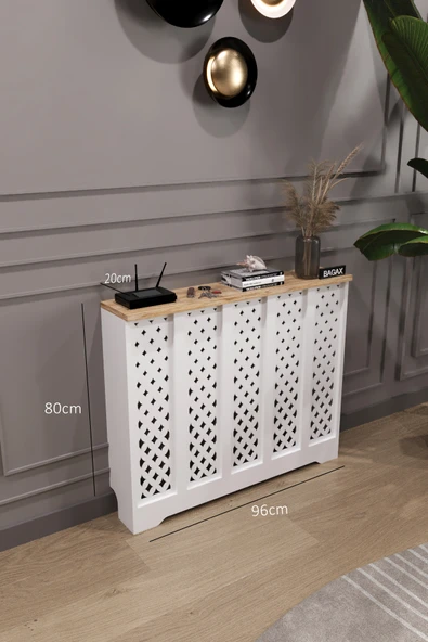 BAGAX Sümela Model, Beyaz Üstü Çam Renk,iç Ölçü 96 Cm Dış Ölçü 100 Cm Petek Kaplama, Dresuar ürün görseli