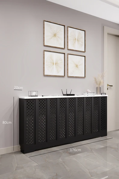 BAGAX Perge Model, Siyah Üstü Beyaz Renk,iç Ölçü 176 Cm Dış Ölçü 180 Cm Petek Kaplama, Dresuar ürün görseli