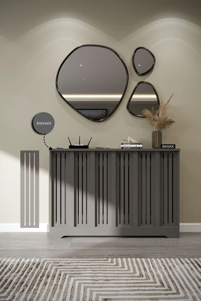 BAGAX Efes Model, Antrasit Renk,iç Ölçü 116 Cm Dış Ölçü 120 Cm Petek Kaplama, Dresuar ürün görseli