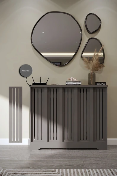 BAGAX Efes Model, Antrasit Renk,iç Ölçü 96 Cm Dış Ölçü 100 Cm Petek Kaplama, Dresuar ürün görseli