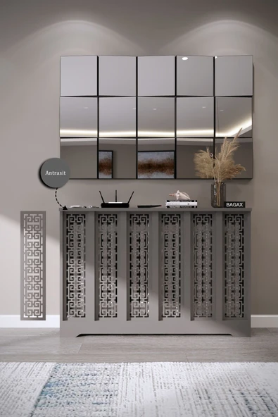 BAGAX Karatay Model, Antrasit Renk,iç Ölçü 116 Cm Dış Ölçü 120 Cm Petek Kaplama, Dresuar ürün görseli