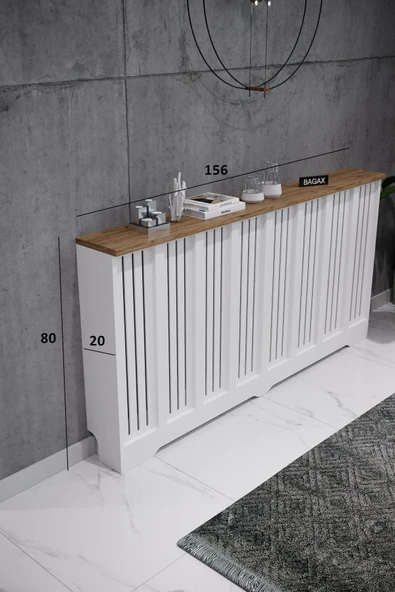 BAGAX Efes Model, Beyaz Üstü Çam Renk,iç Ölçü 156 Cm Dış Ölçü 160 Cm Petek Kaplama, Dresuar ürün görseli