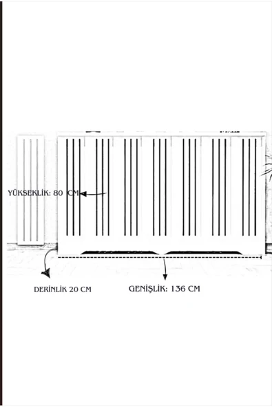 BAGAX Ayasofya Model, Beyaz Renk,iç Ölçü 136 Cm Dış Ölçü 140 Cm Petek Kaplama, Dresuar - Resim 2