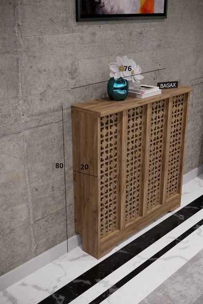 BAGAX Truva Model, Çam Renk,iç Ölçü 76 Cm Dış Ölçü 80 Cm Petek Kaplama, Dresuar - Resim 2