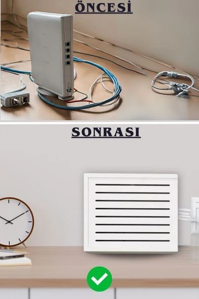 ENDLESS SHOPPİNG Çizgili Desen Modem/sigorta Saklama Kutusu, 40cm X 33cm - Resim 4