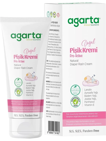 Agarta Doğal Pişik Kremi 100 ml  Bebek ve Hassas Ciltler İçin - Resim 3