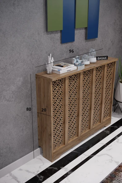 BAGAX Pera Model, Çam Renk,iç Ölçü 96 Cm Dış Ölçü 100 Cm Petek Kaplama, Dresuar - Resim 2