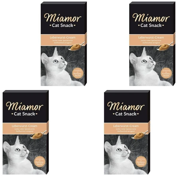 Miamor Cream Ciğerli Kedi Likit Kedi Ödülü 6x15 Gr X 4 Adet ürün görseli 1