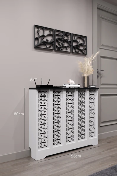 BAGAX Karatay Model, Beyaz Üstü Siyah Renk,iç Ölçü 96 Cm Dış Ölçü 100 Cm Petek Kaplama, Dresuar - Resim 2