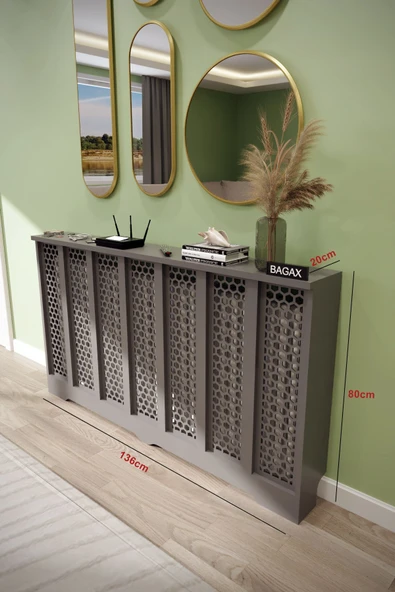 BAGAX Bodrum Model, Antrasit Renk,iç Ölçü 136 Cm Dış Ölçü 140 Cm Petek Kaplama, Dresuar - Resim 2