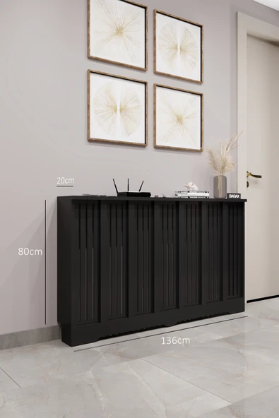 BAGAX Efes Model, Siyah Renk,iç Ölçü 136 Cm Dış Ölçü 140 Cm Petek Kaplama, Dresuar - Resim 2