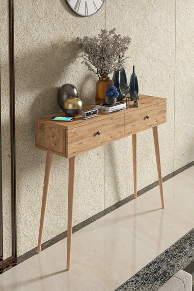 BAGAX 2 Kapaklı Ahşap Ayaklı Modern Dresuar - Resim 5