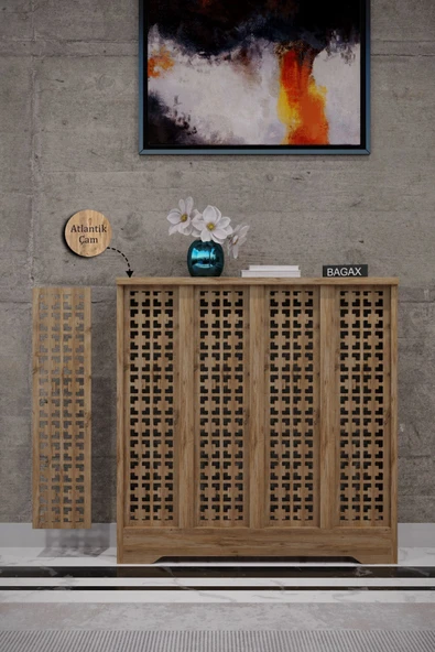 BAGAX Truva Model, Çam Renk,iç Ölçü 76 Cm Dış Ölçü 80 Cm Petek Kaplama, Dresuar ürün görseli