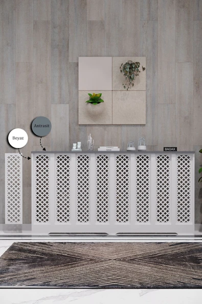 BAGAX Petek Onu Dresuar Kaplama 156cm Cok Amacli Dolaplar Mobilya Kalorifer Petek Onu Kapatma - Resim 2