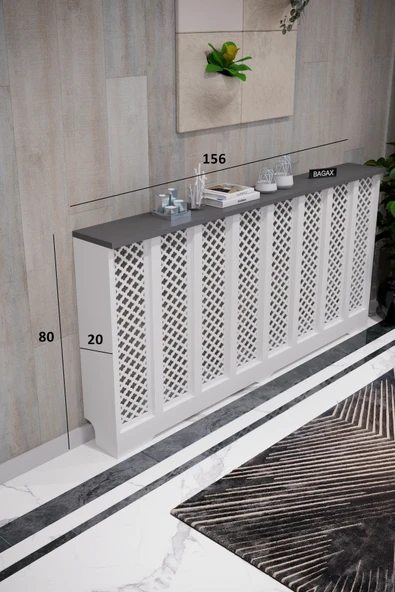 BAGAX Zeugma Model, Beyaz Üstü Antrasit Renk,iç Ölçü 156 Cm Dış Ölçü 160 Cm Petek Kaplama, Dresuar ürün görseli