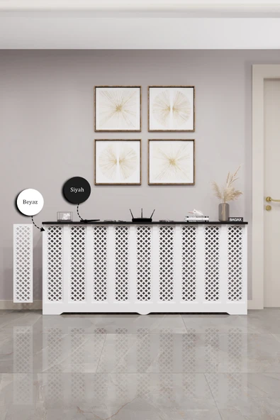 BAGAX Perge Model, Beyaz Üstü Siyah Renk,iç Ölçü 176 Cm Dış Ölçü 180 Cm Petek Kaplama, Dresuar - Resim 2