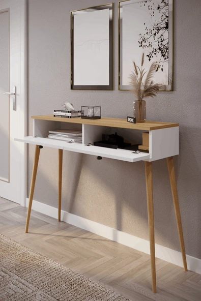 BAGAX 2 Kapaklı Ahşap Ayaklı Modern Dresuar - Resim 4