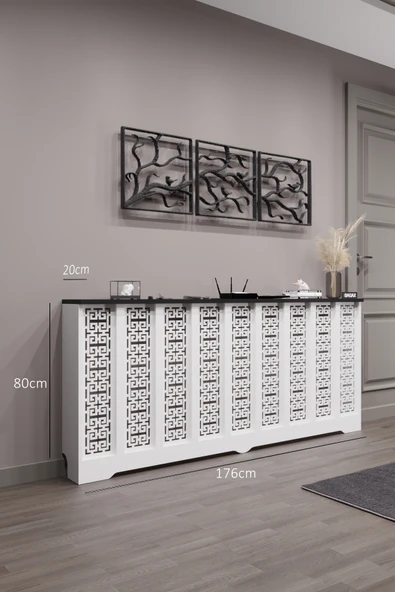 BAGAX Karatay Model, Beyaz Üstü Siyah Renk,iç Ölçü 176 Cm Dış Ölçü 180 Cm Petek Kaplama, Dresuar ürün görseli