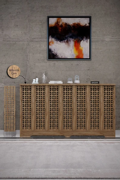 BAGAX Truva Model, Çam Renk,iç Ölçü 136 Cm Dış Ölçü 140 Cm Petek Kaplama, Dresuar ürün görseli