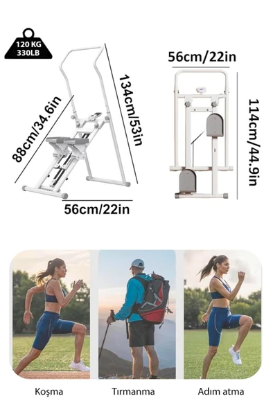 MAXFIT Climber Tırmanma Aleti Eğim Ayarlı Dijital Göstergeli Katlanabilir - Resim 2