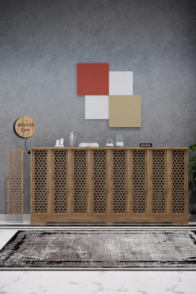 BAGAX Bodrum Model, Çam Renk,iç Ölçü 156 Cm Dış Ölçü 160 Cm Petek Kaplama, Dresuar ürün görseli