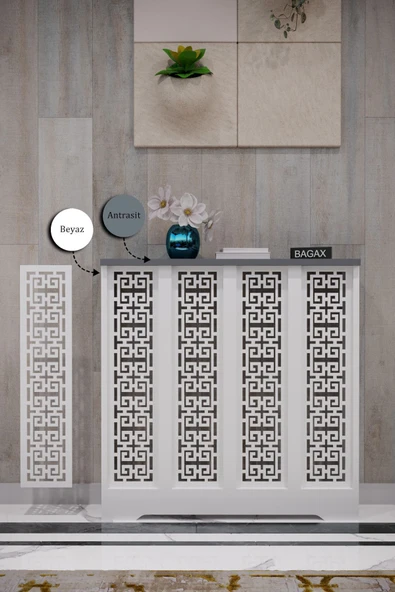 BAGAX Karatay Model, Beyaz Üstü Antrasit Renk,iç Ölçü 76 Cm Dış Ölçü 80 Cm Petek Kaplama, Dresuar ürün görseli