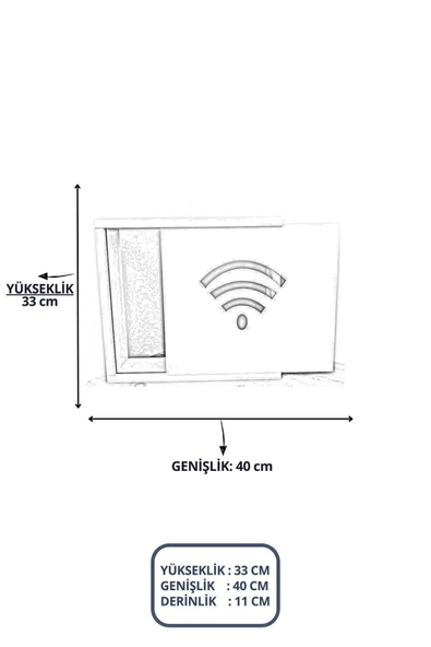BAGAX Wifi Desenli Modem/sigorta Saklama Kutusu, 40cm X 33cm - Resim 2