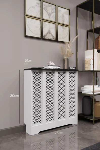 BAGAX Pera Model, Beyaz Üstü Siyah Renk,iç Ölçü 76 Cm Dış Ölçü 80 Cm Petek Kaplama, Dresuar ürün görseli