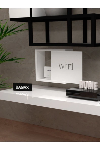 BAGAX Wifi Yazı Desenli Modem/sigorta Saklama Kutusu, 40cm X 33cm - Resim 7
