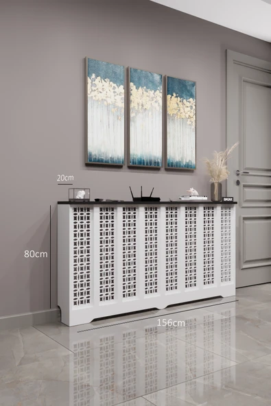 BAGAX Ayasofya Model, Beyaz Üstü Siyah Renk,iç Ölçü 156 Cm Dış Ölçü 160 Cm Petek Kaplama, Dresuar - Resim 2