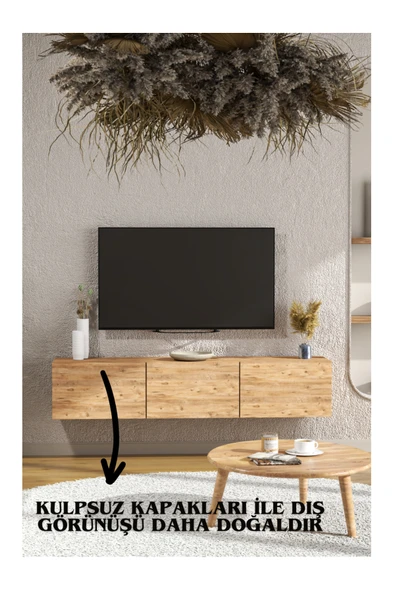 BAGAX 150 Cm Tv Ünitesi , Tv Sehpası , Dolaplı Tv Ünitesi Konsol, ( FULL ÇAM ) - Resim 2