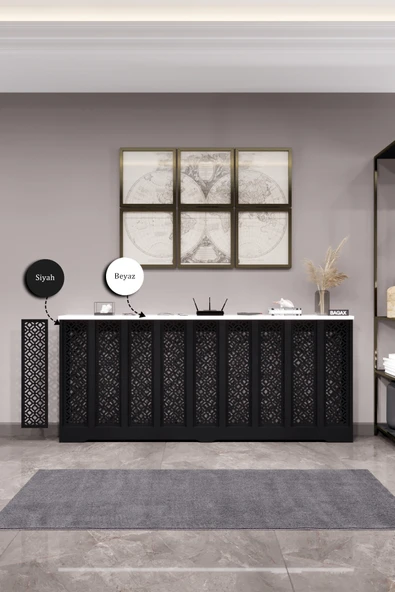 BAGAX Pera Model, Siyah Üstü Beyaz Renk,iç Ölçü 176 Cm Dış Ölçü 180 Cm Petek Kaplama, Dresuar - Resim 2