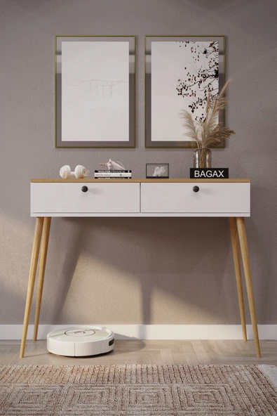 BAGAX 2 Kapaklı Ahşap Ayaklı Modern Dresuar - Resim 3