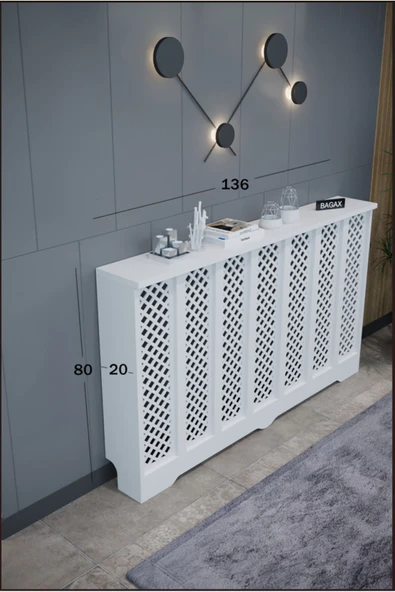 BAGAX Perge Model, Beyaz Renk,iç Ölçü 136 Cm Dış Ölçü 140 Cm Petek Kaplama, Dresuar - Resim 2